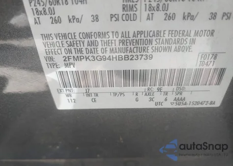 2017 Ford Edge Se z USA, uszkodzony, nr VIN 2FMPK3G94HBB23739